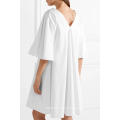 Surdimensionné Blanc Coton V-Neck Mini Summer Dress Fabrication En Gros Mode Femmes Vêtements (TA0297D)